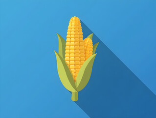 Flat vector corn icon in modern minimalist style