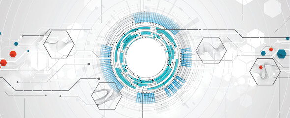 Abstract  technology wireframe circuit lines with data concept background