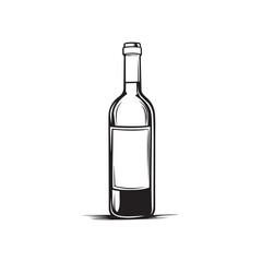 Empty bottle vector illustration with simple and clean design, featuring a glass bottle shape without contents, suitable for packaging themes, beverages, recycling, cosmetic products