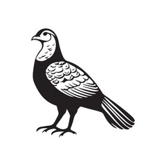 Vector illustration of a dove standing in an elegant and calm pose, showcasing detailed feathers and body shape in a simple and clean style.