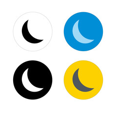 crescent moon vector icon, colored using round buttons 