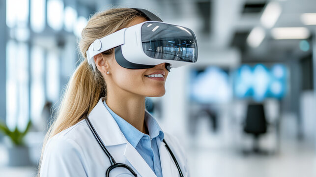 Virtual reality technology enhances medical training for students, showcasing innovation - Powered by Adobe
