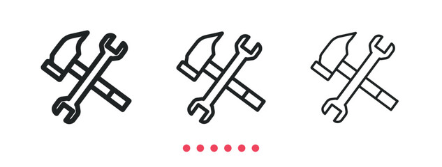 Tools icon. Thin line icon vector