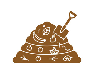 Compost glyph icon. Natural solid waste. Fertilizer. Crop production waste breaks down. Eco-awareness concept. Filled flat sign. Isolated silhouette vector illustration
