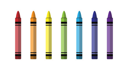 Set of Color Crayons &ndash; Vector Illustration. School and Art Supplies