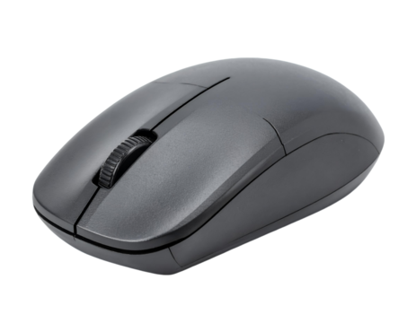 Wireless computer mouse isolated on transparent background modern office technology