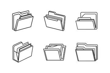 expanding folder line art vector illustration