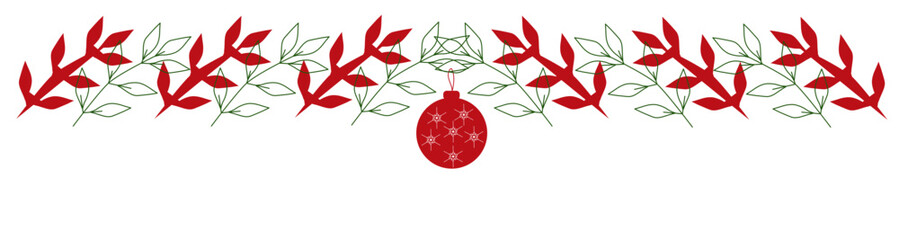 Design ornamentale per Natale con elementi botanici