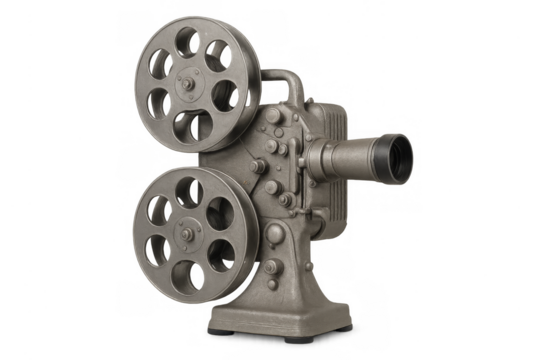 Vintage movie film projector showing classic cinema entertainment