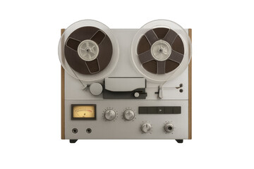 Vintage reel-to-reel tape recorder playing music