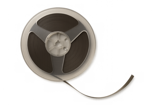 Vintage reel tape representing retro sound recording media