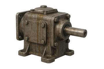 Old industrial gearbox mechanism with rusty parts
