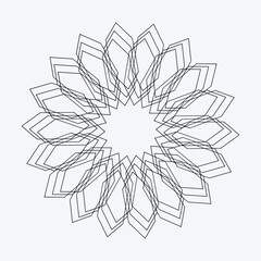 White snowflake ornament on black background for winter holiday decoration