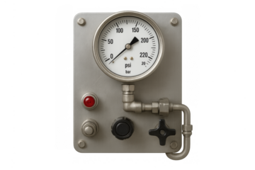 Industrial pressure gauge control panel dial measuring