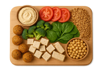 Vegan plant-based ingredients for healthy eating transparent background