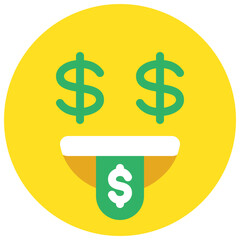 Greedy Emoji Face Icon