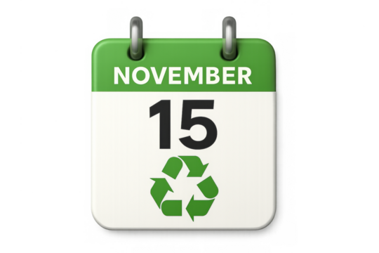 November 15 recycling day calendar icon