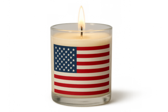 American flag candle burning memorial vigil celebrating independence