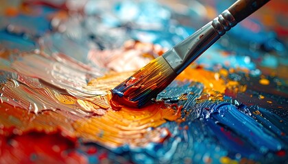 Fototapeta premium Vibrant oil paint brushstroke