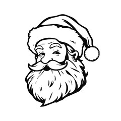 Santa Claus head, Christmas character vector, festive Santa face icon, holiday design, cartoon Santa portrait, cheerful winter illustration, Santa avatar, Christmas graphic