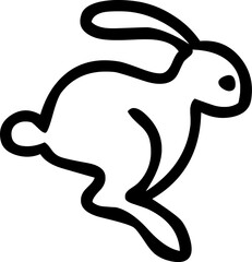 Rabbit outline vector icon isolated on white background