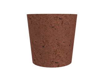 High Resolution Empty Terracotta Pot, Traditional Rustic Clay Gardening Vessel for Planting, Tapered Design, Reddish Brown Texture, Isolated on Transparent Background for E-commerce and Design Use.