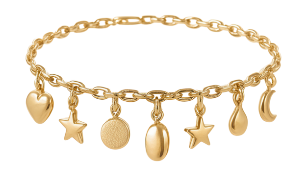 Bracelet featuring hanging tiny charms.