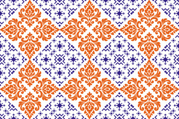 Damask seamless pattern wallpaper seamless texture vector decoration design ornament illustration floral art paper fabric ornament retro style backdrop textile
