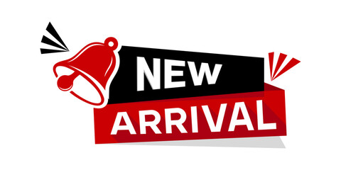 New Arrival Promotional Banner Label Design Red Black White