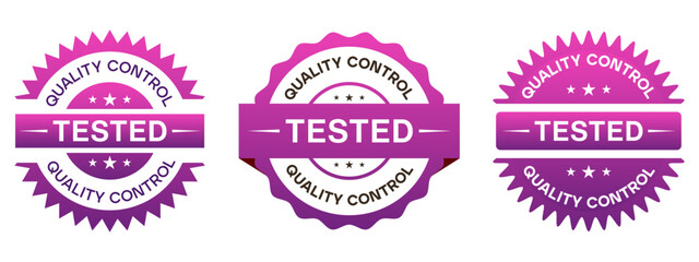Quality Control Tested Badge Seal Label Design