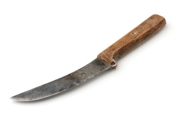 Old kitchen knife with wooden handle