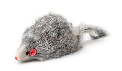 Gray toy natural fur mouse