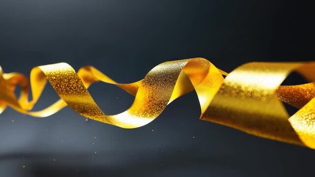 video A gold ribbon soaring through the air