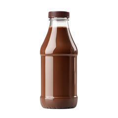 Bottle of chocolate milk on transparent background