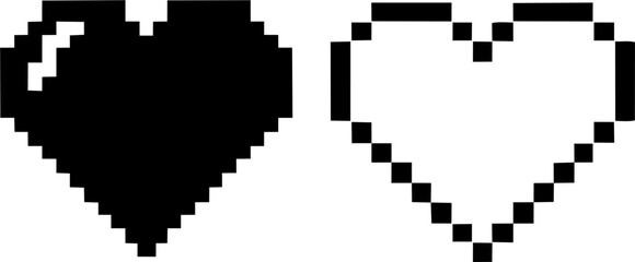 Obraz premium Pixel Heart Icons (Full and Empty)
