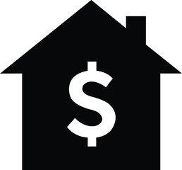 house,money,dollar modern flat icon for real estate finance design vector graphic for property market