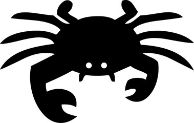 Crab silhouette black vector illustration isolated on white background
