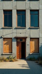 Deserted Office Building A Symbol of Economic Hardship and Job Losses Following Financial Crisis