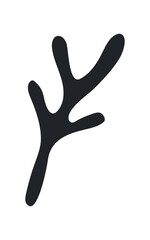 Reindeer antler, Christmas accessory isolated on transparent. Hand drawn flat vector illustration. Traditional holiday, Xmas, New Year, seasonal design element, clip art