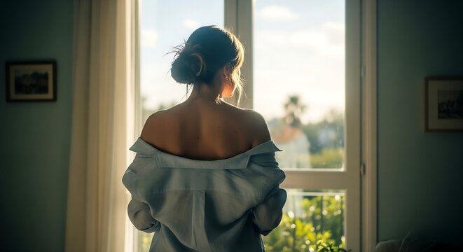 National No Bra Day A Woman's Perspective, Looking Out Window