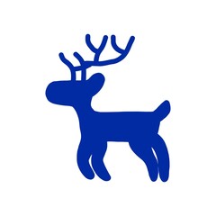 Jumping Reindeer Silhouette クリスマスに跳ねるトナカイのシルエットイラスト