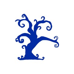 Winter Bare Tree Silhouette 冬の枯れ木シルエットイラスト