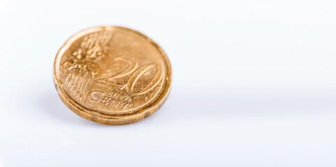 Geldm&uuml;nzen in Nahaufnahme