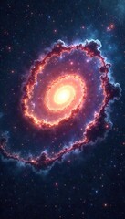 Breathtaking Spiral Galaxy Cosmic Dust and Nebulae Illuminate the Vast Expanse of Space