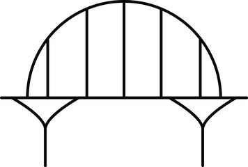 simple black outline icon of an arch bridge