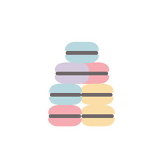 Minimalist Flat Stack of Macaron Tower Sweet Dessert Confectionery