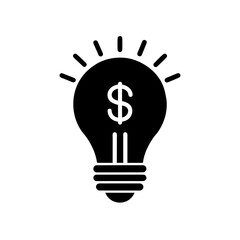 Lightbulb with dollar symbol idea