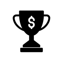 Trophy with dollar sign symbol