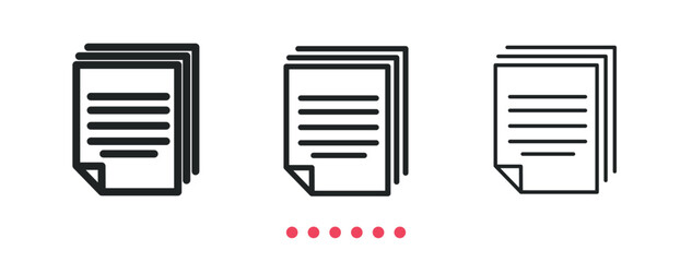Documents icon. Thin line icon vector