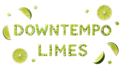 Lime Text Art Fresh Green Citrus Letters on Black